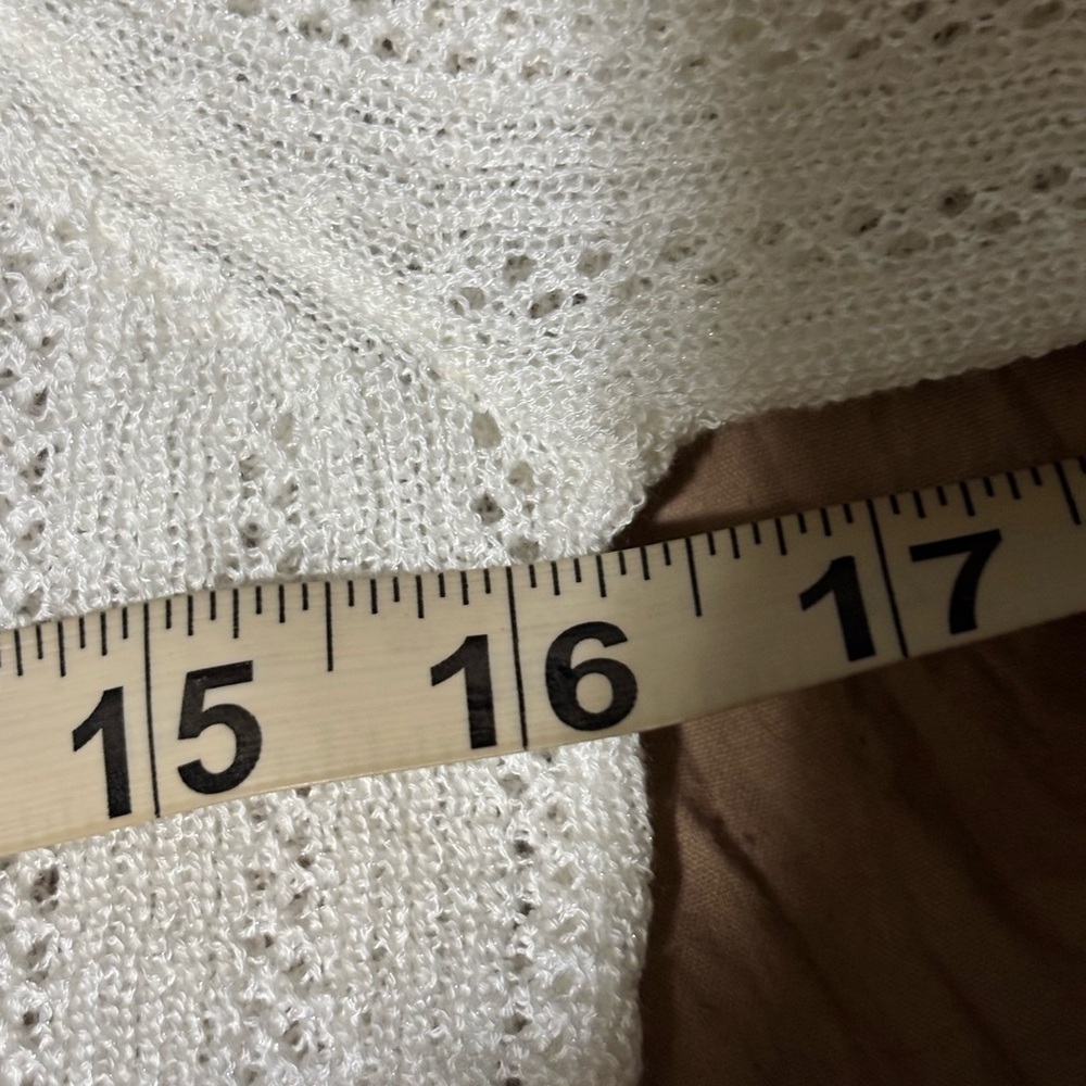 🛍Twik white Women's knit  Sweater small #cottage core #electric grandma #knit - Picture 9 of 10